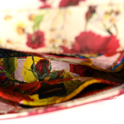 Dolce & Gabbana Dauphine Floral Print Small Miss Sicily Satchel White Multicolor 5 of 12