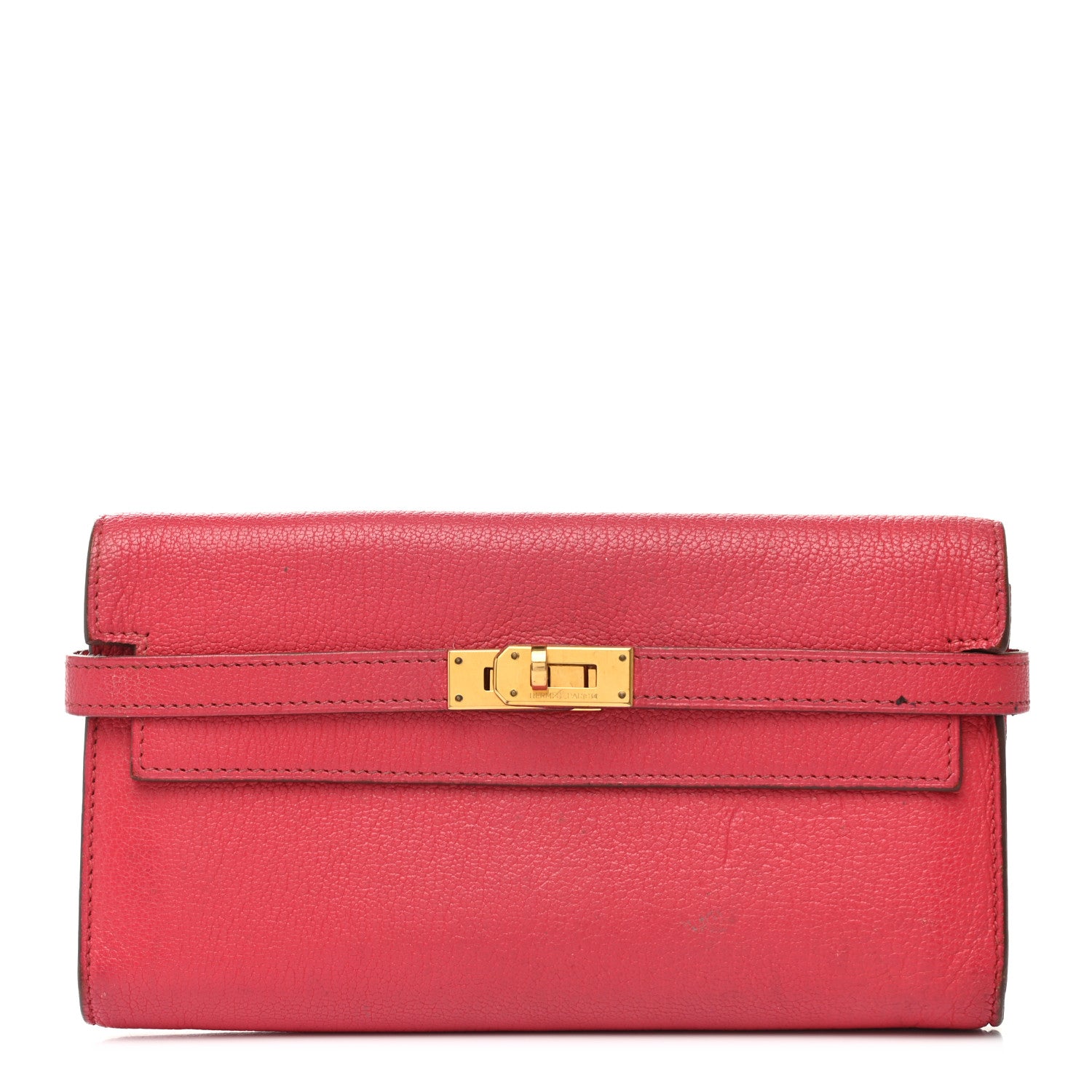 Hermes Chevre Mysore Kelly Longue Wallet Bougainvillea 1 of 16