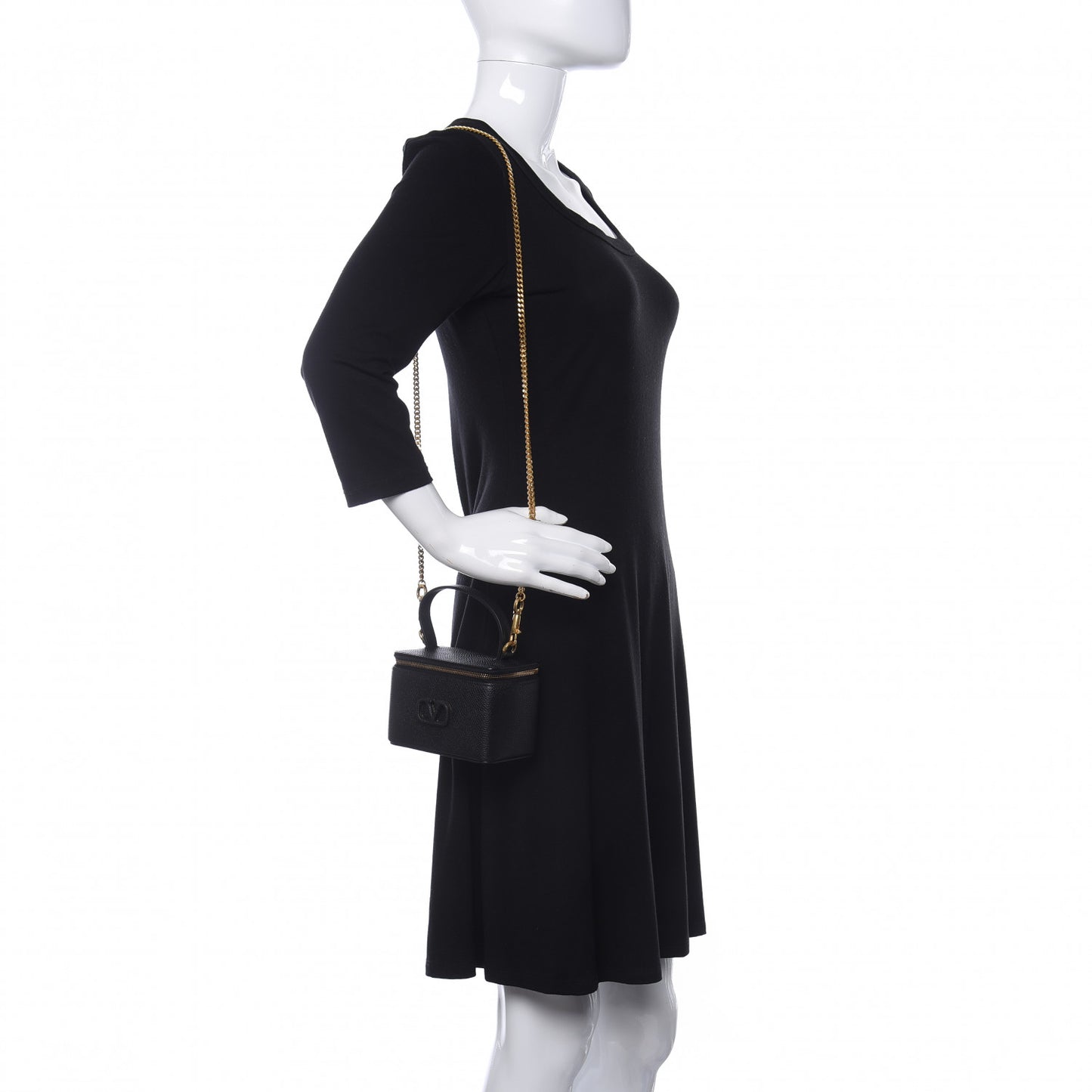Grained Calfskin VSling Vanity Case Black