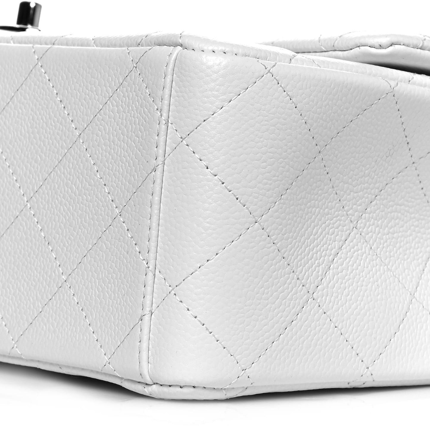 Caviar Quilted Maxi Double Flap White