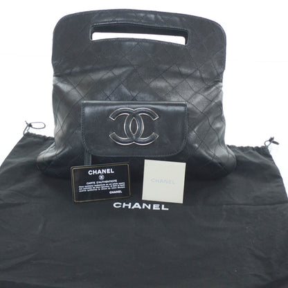 Chanel Leather Diamond Stitch Convertible Bag Black 12 of 13