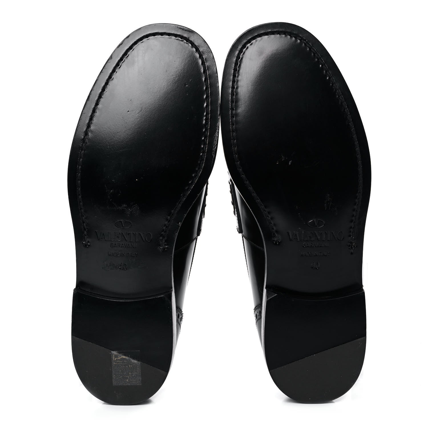 Valentino Garavani Calfskin Rockstud Loafers 40 Black 6 of 15