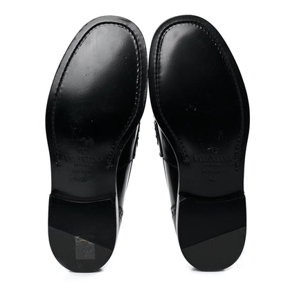 Valentino Garavani Calfskin Rockstud Loafers 40 Black 6 of 15