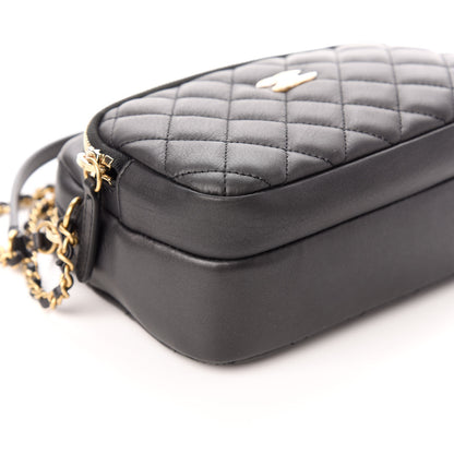 Chanel Calfskin Quilted Day Trips Camera Case Black 7 of 9