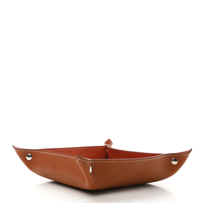 Hermes Taurillon Clemence Mises Et Relances Quadrige Change Tray Gold Potiron 3 of 4