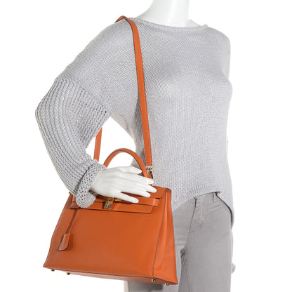 Hermes Togo Kelly Sellier 32 Orange 2 of 27