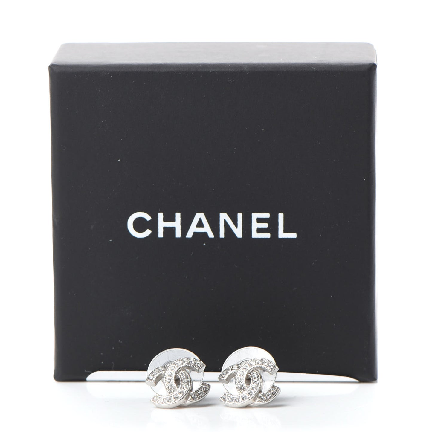 Crystal CC Earrings Silver