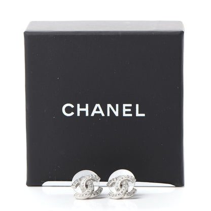 Chanel Crystal CC Earrings Silver 5 of 5