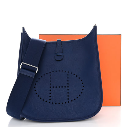Hermes Taurillon Clemence Evelyne III PM Bleu Saphir 11 of 11