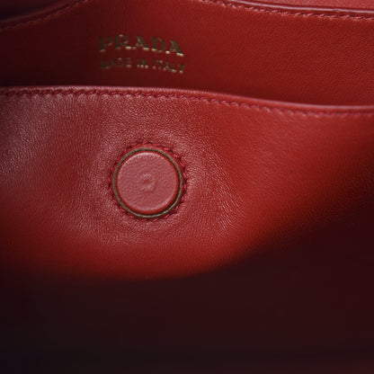 Prada Saffiano Cuir Medium Double Bag Caramel Fuoco 10 of 10