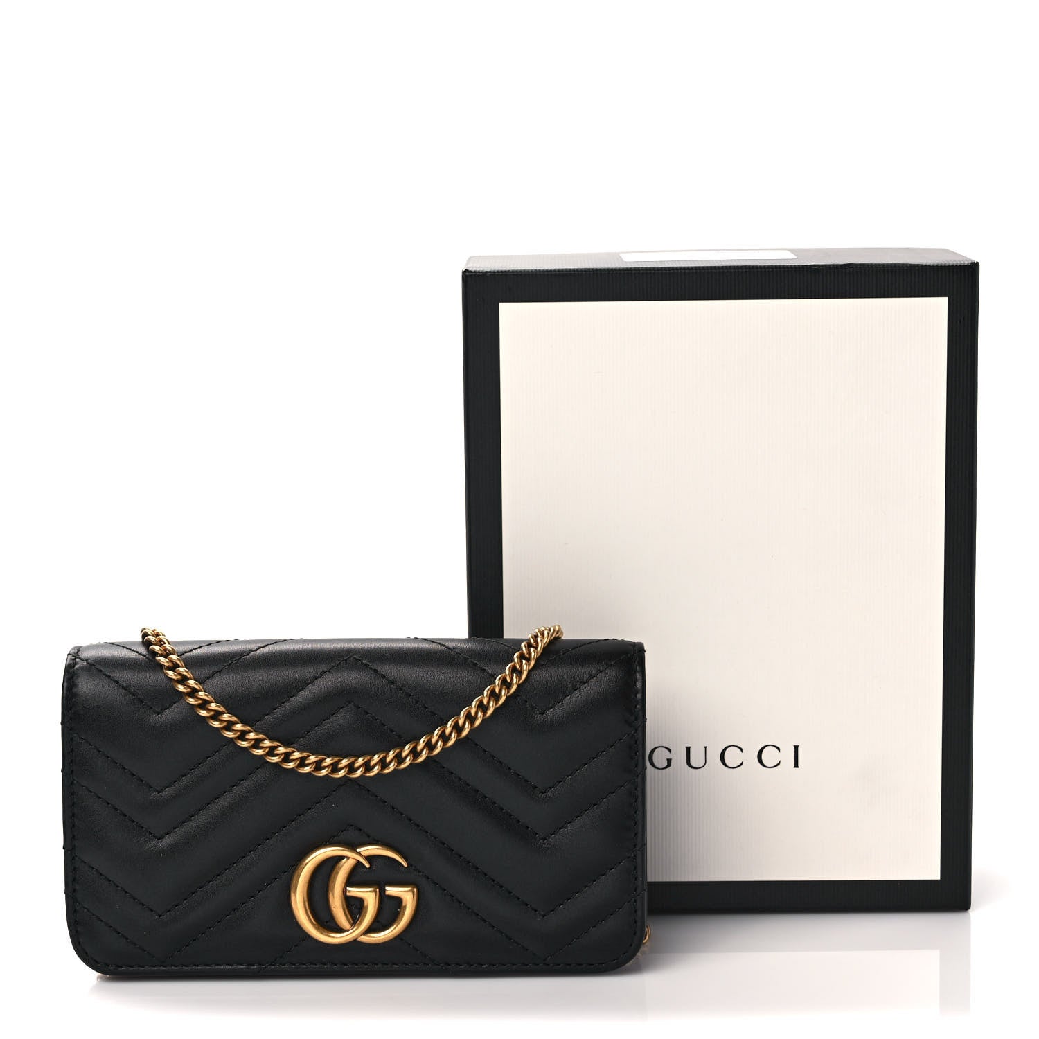 Gucci Calfskin Matelasse GG Marmont Mini Bag Black 9 of 9
