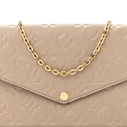 Louis Vuitton Empreinte Pochette Felicie Chain Wallet Tourterelle 8 of 10
