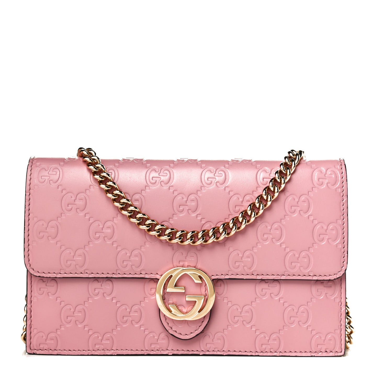 Guccissima Icon Chain Wallet Carmine Rose