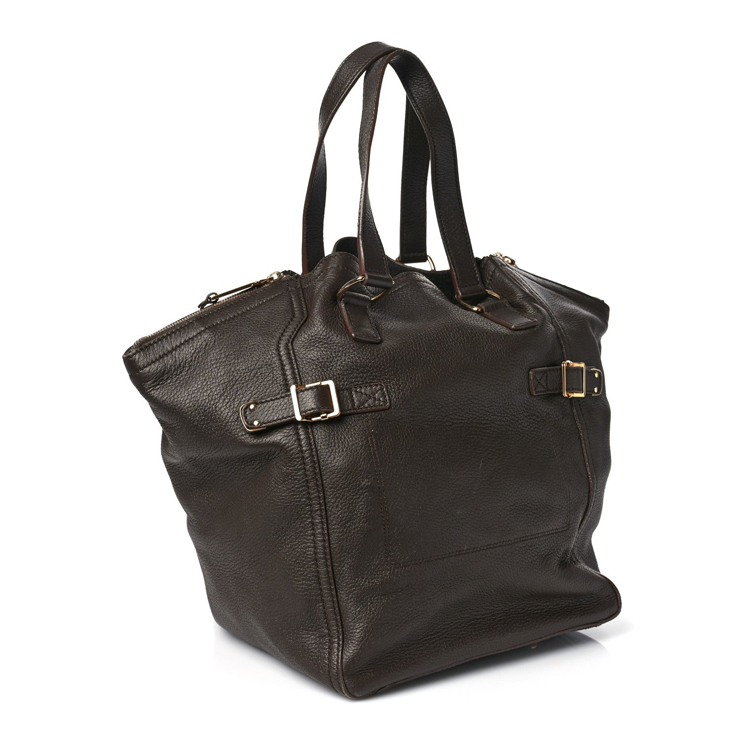 Saint Laurent Calfskin XL Downtown Tote Brown 3 of 9