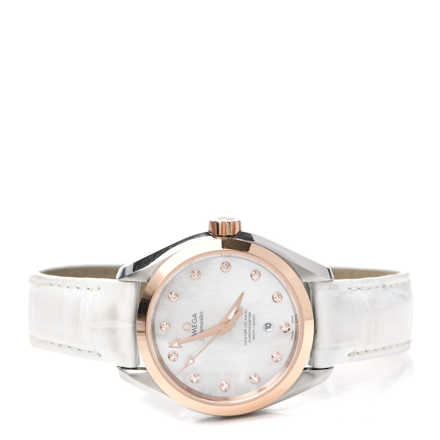 Omega Stainless Steel 18K Sedna Gold Diamond Mother of Pearl 34mm Seamaster Aqua Terra Co-Axial Chronometer Automatic Watch 231.23.34.20.55.001 2 of 5