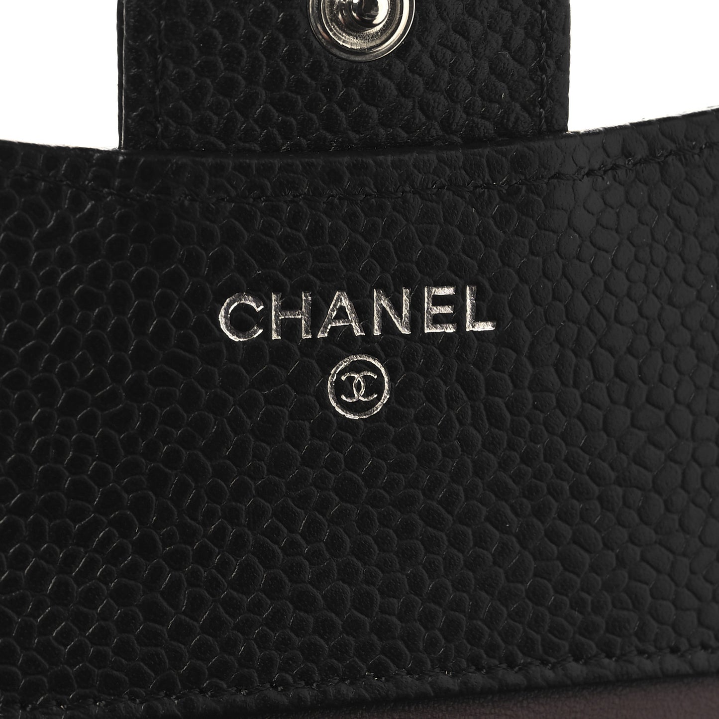 Caviar Quilted Compact Flap Wallet Black