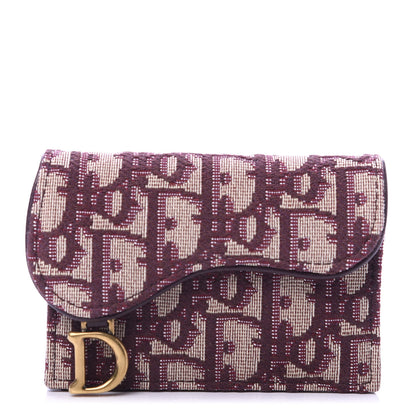 Christian Dior Oblique Saddle Card Holder Bordeaux 1 of 8