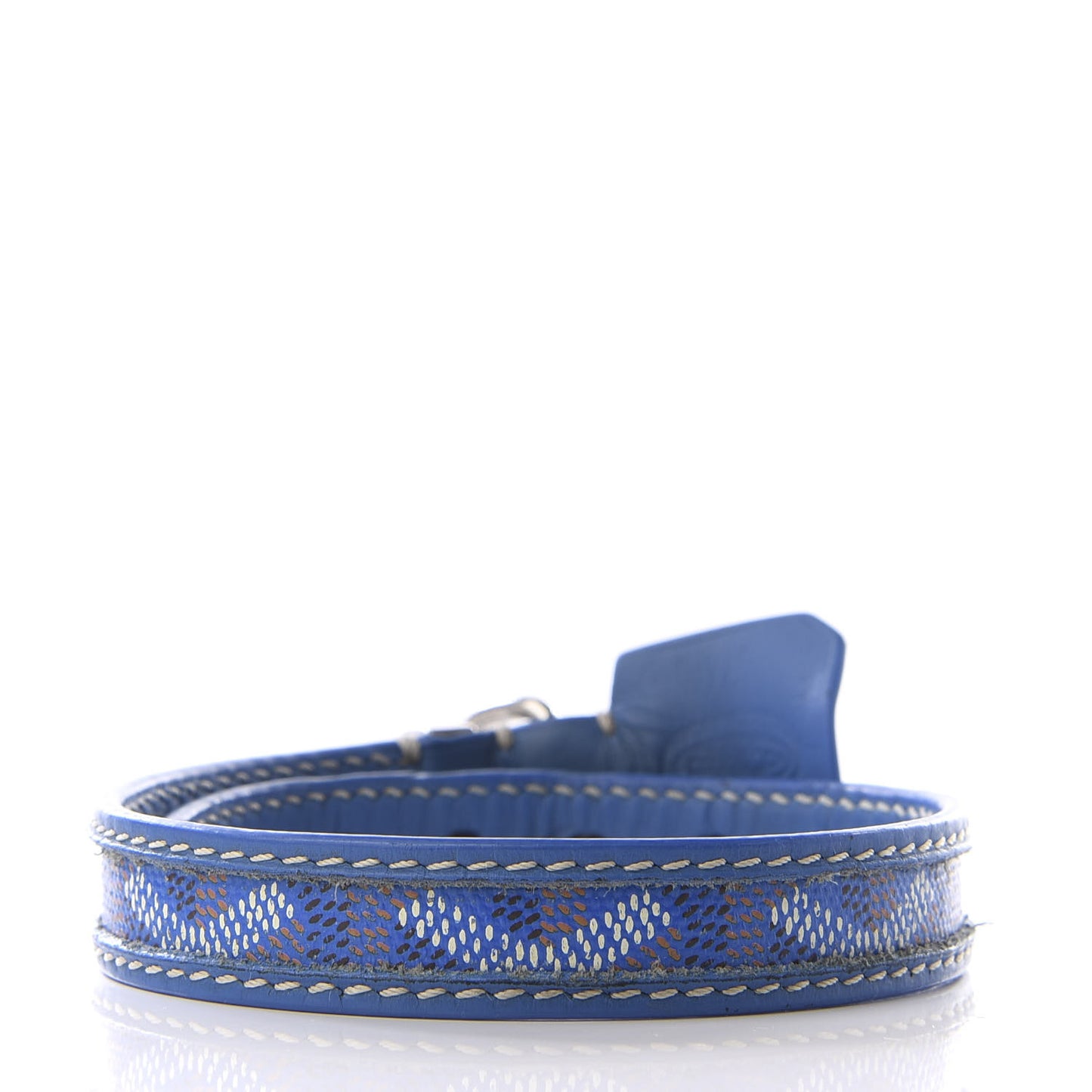 Goyardine Dog Collar Sky Blue