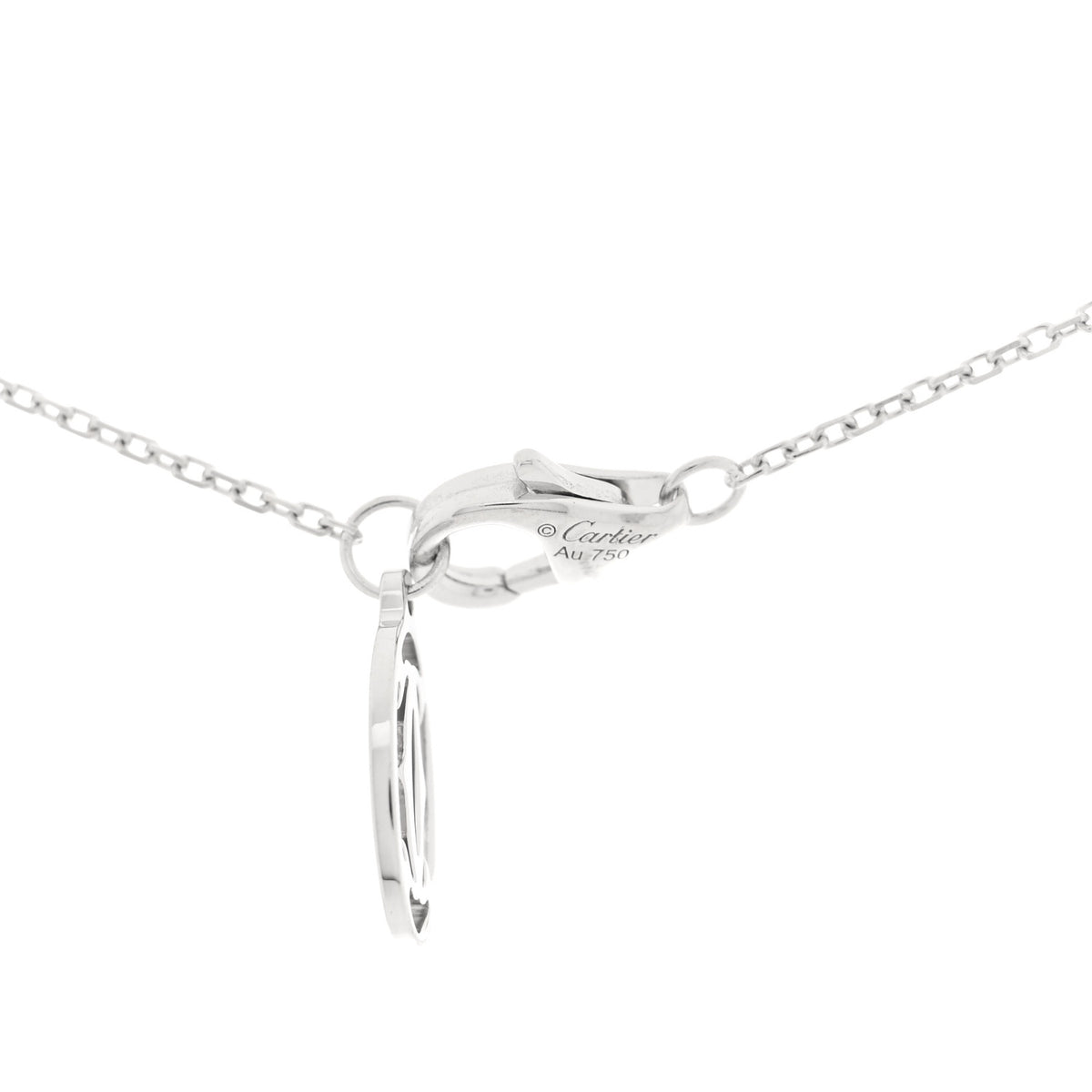 Cartier 18K White Gold Diamond .23ct C De Cartier Pendant Necklace 4 of 4