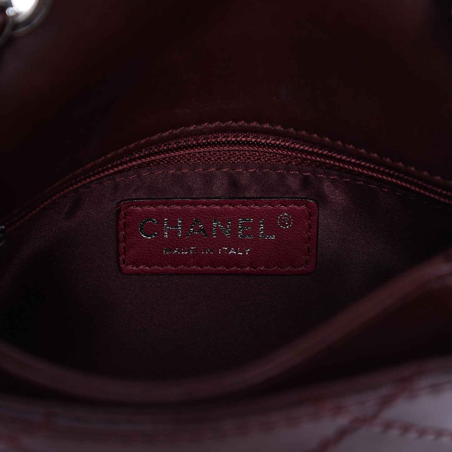 Lambskin Double Stitch Mini Flap Bordeaux