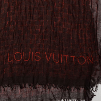Louis Vuitton Cashmere Silk Etole Stole Damier Rouge 10 of 12