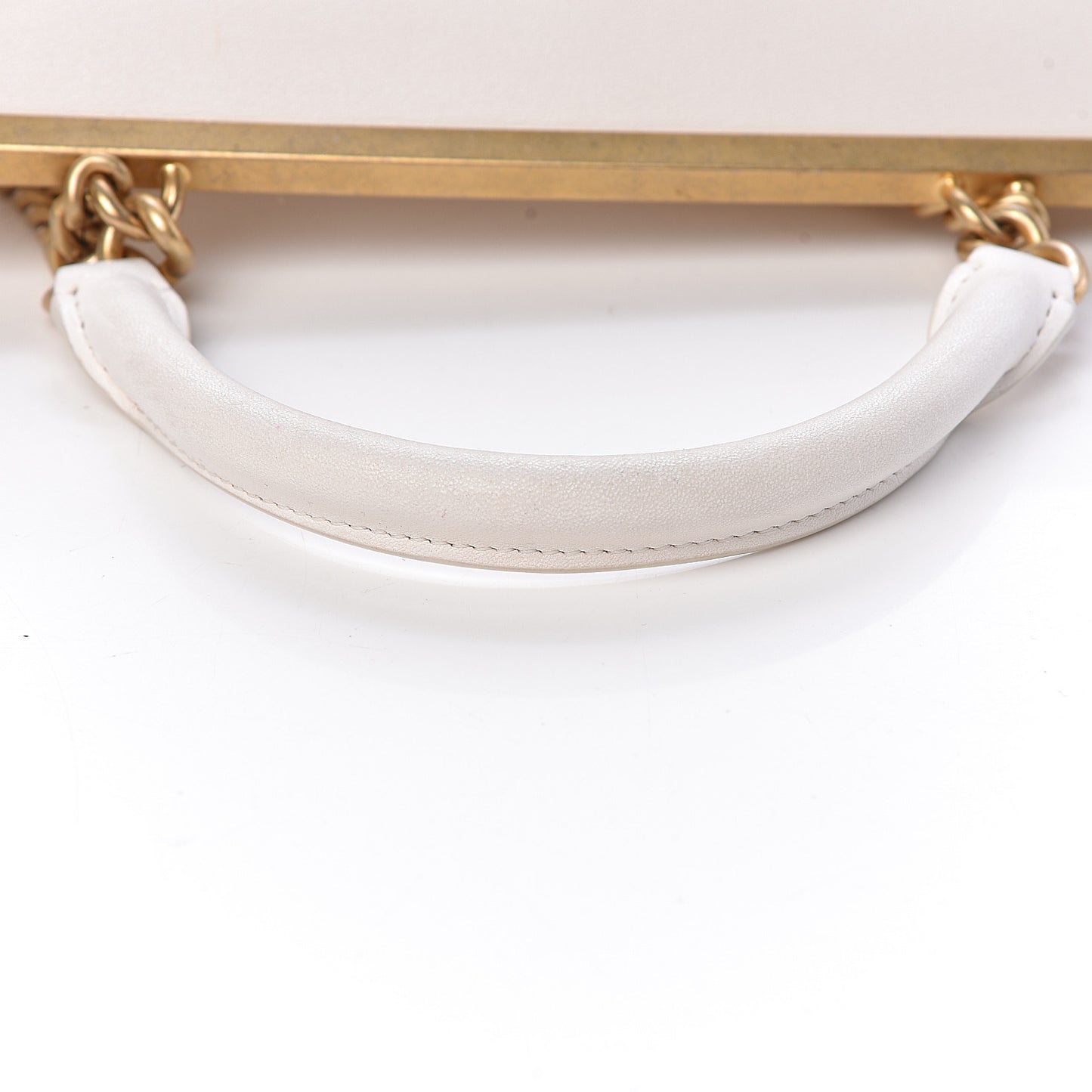 Lambskin Quilted Coco Luxe Top Handle Flap White