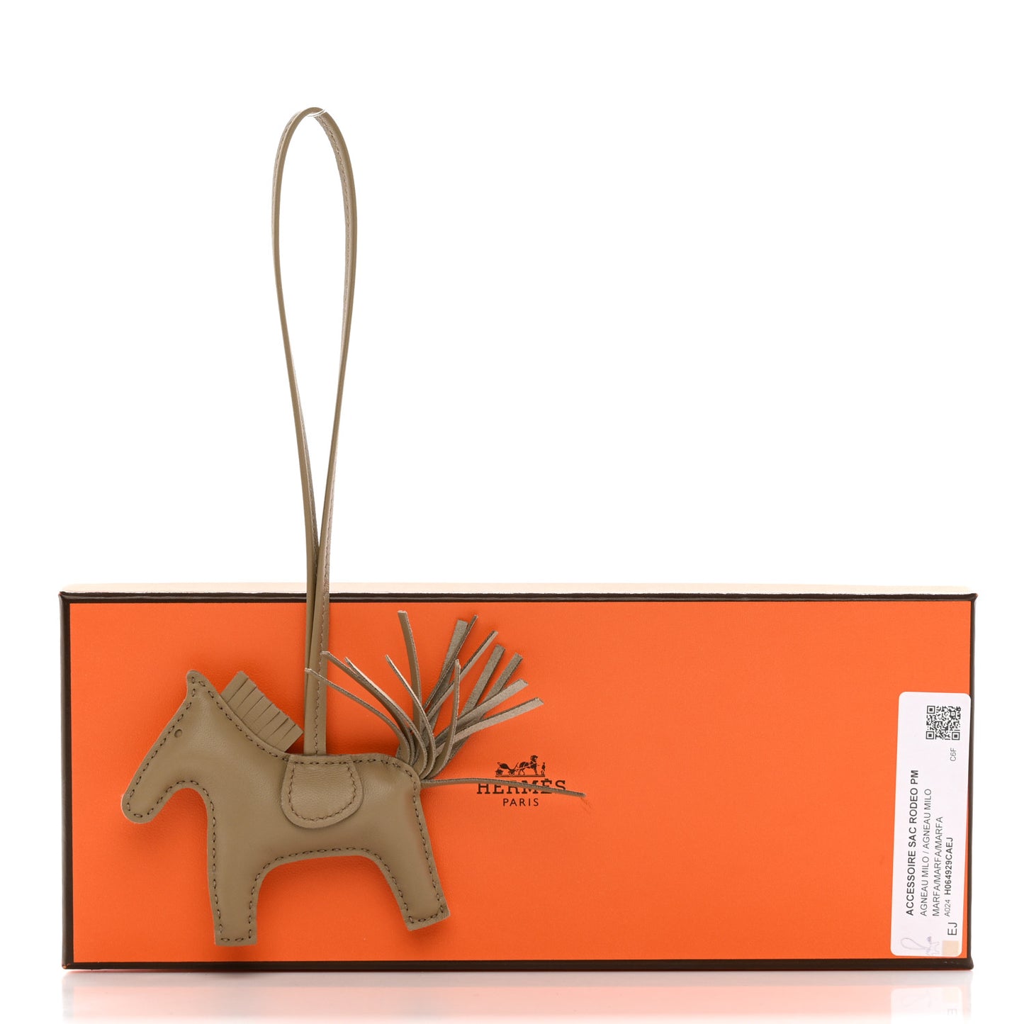 Milo Lambskin Grigri Rodeo Horse Bag Charm PM Beige Marfa
