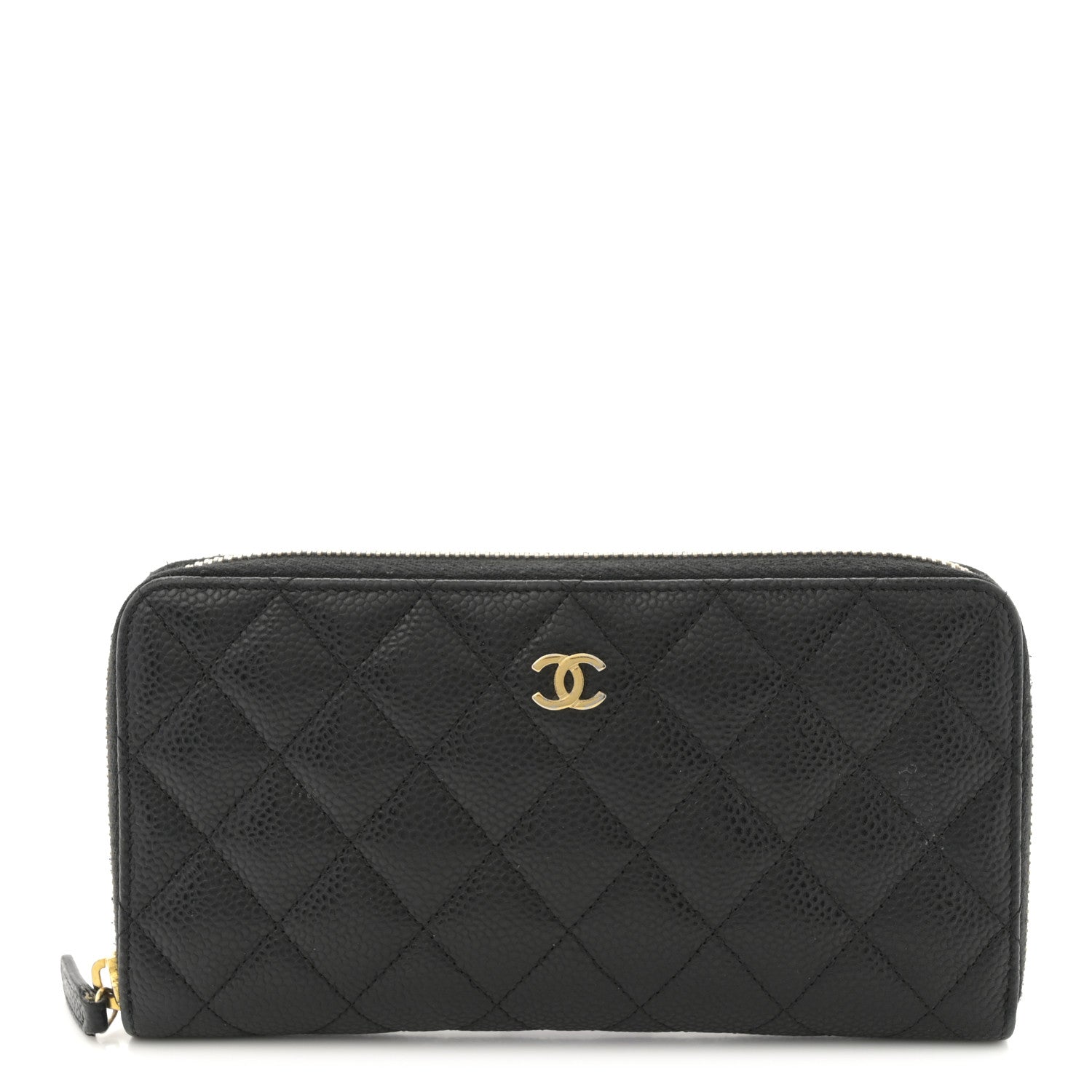 Chanel Caviar Quilted Large Gusset Zip Around Wallet Black 1 of 9