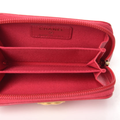 Chanel Lambskin Quilted Boy Zip Around Coin Purse Wallet Fuchsia 5 of 7