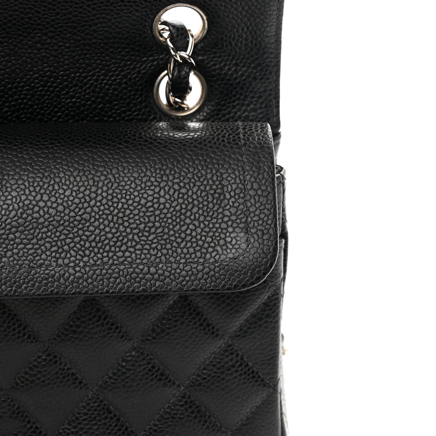 Caviar Quilted Small Double Flap Black
