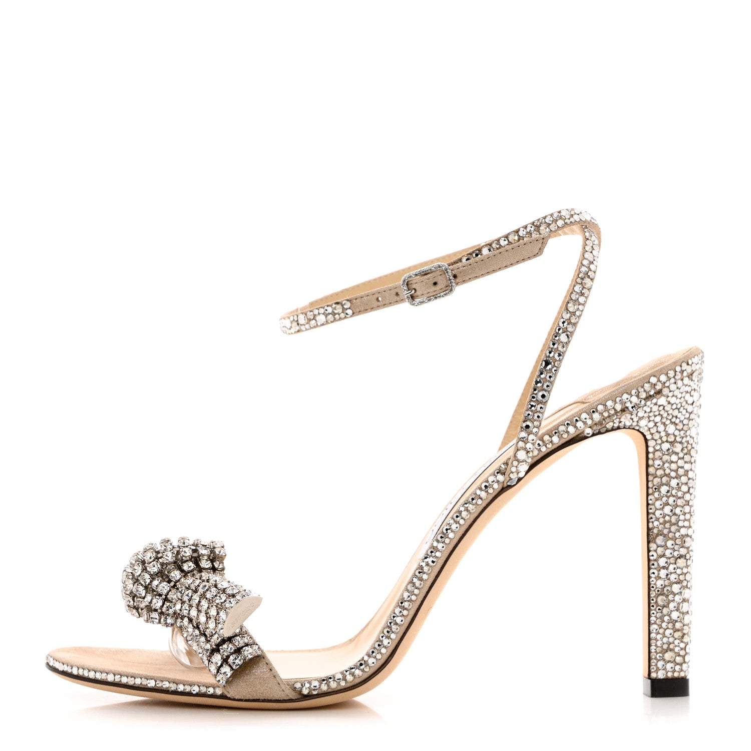 Jimmy Choo Crystal Thyra 100 Sandals 40 Nude 1 of 9