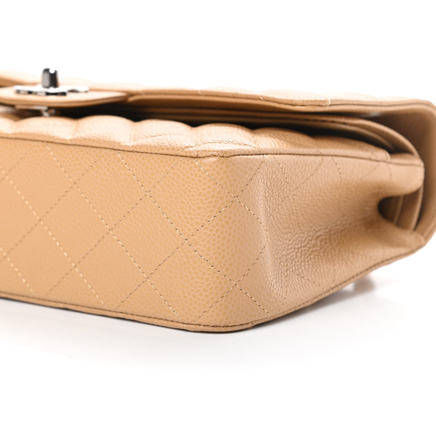 Chanel Caviar Quilted Medium Double Flap Beige 10 of 11
