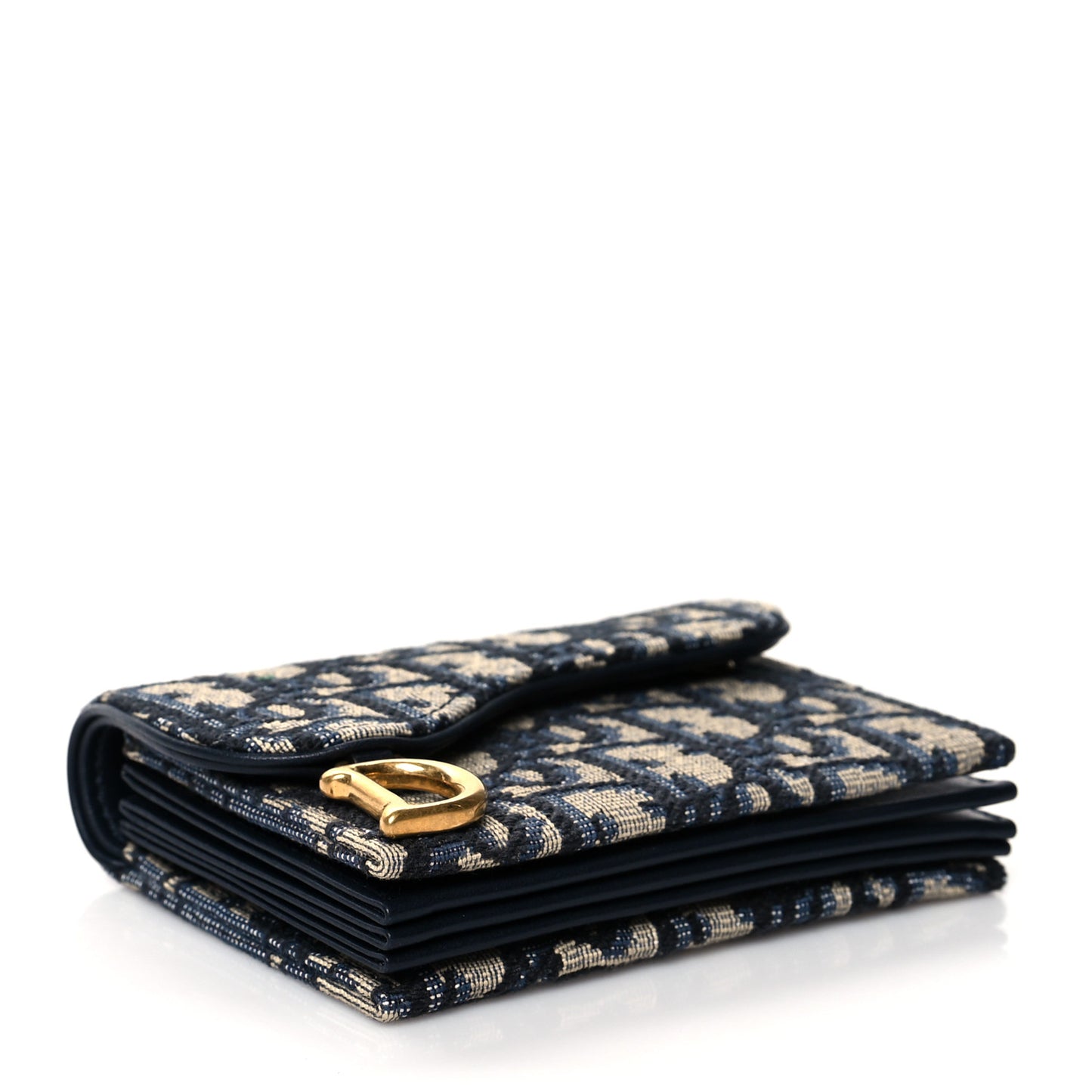 Oblique Saddle Card Holder Blue