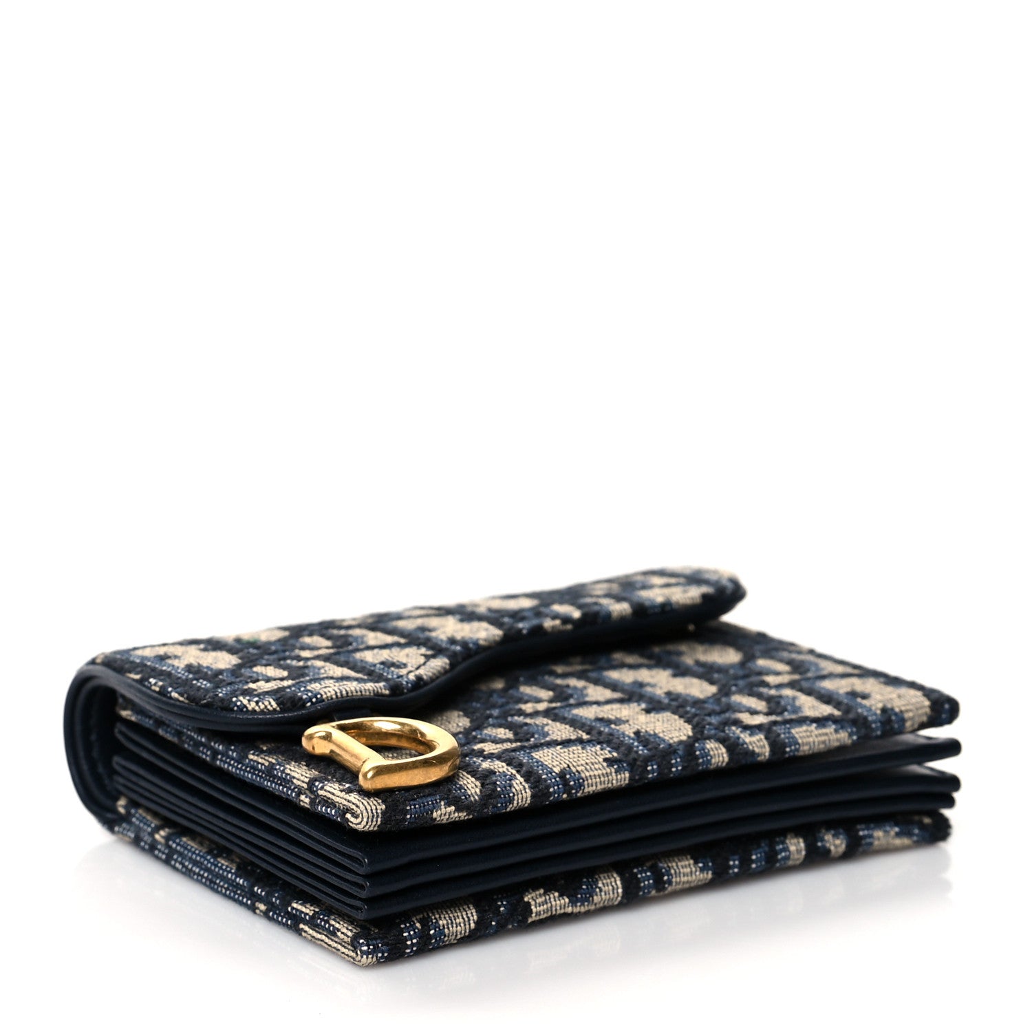 Christian Dior Oblique Saddle Card Holder Blue 4 of 8