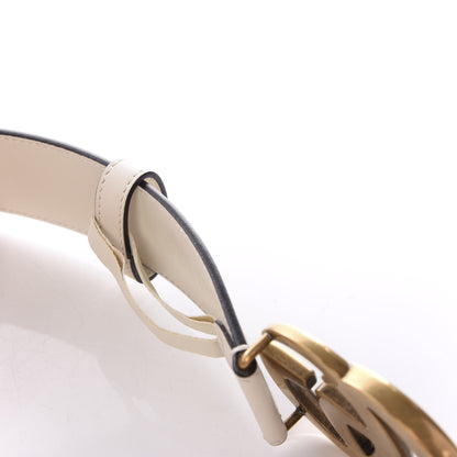 Gucci Calfskin Double G 40mm Belt 85 34 Mystic White 4 of 5