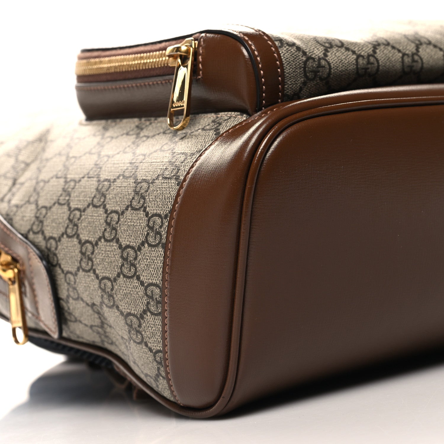Gucci GG Supreme Monogram Textured Calfskin Retro Interlocking G Backpack Brown Beige 9 of 10
