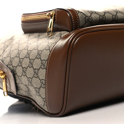 Gucci GG Supreme Monogram Textured Calfskin Retro Interlocking G Backpack Brown Beige 9 of 10
