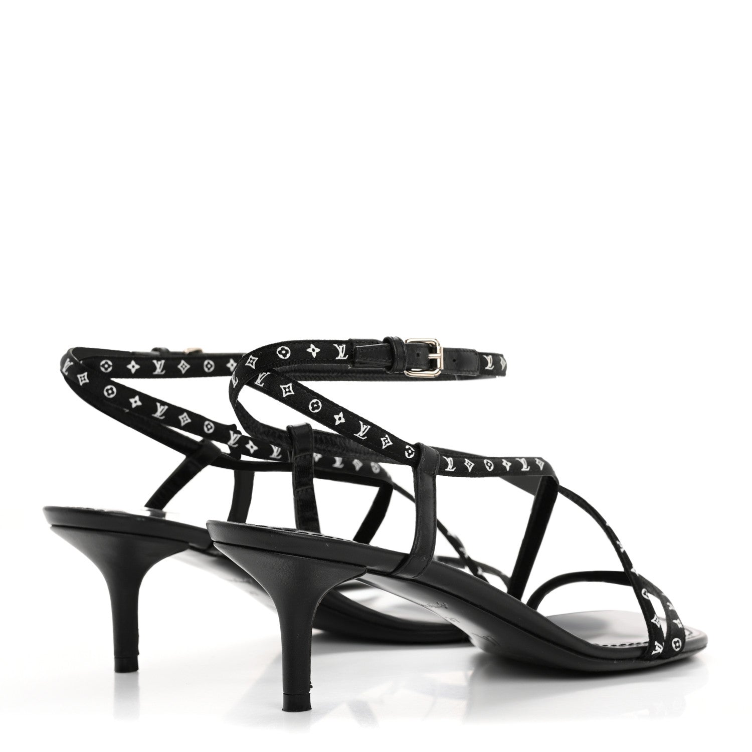 Louis Vuitton Satin Calfskin Citizen Sandals 37 Black 5 of 13