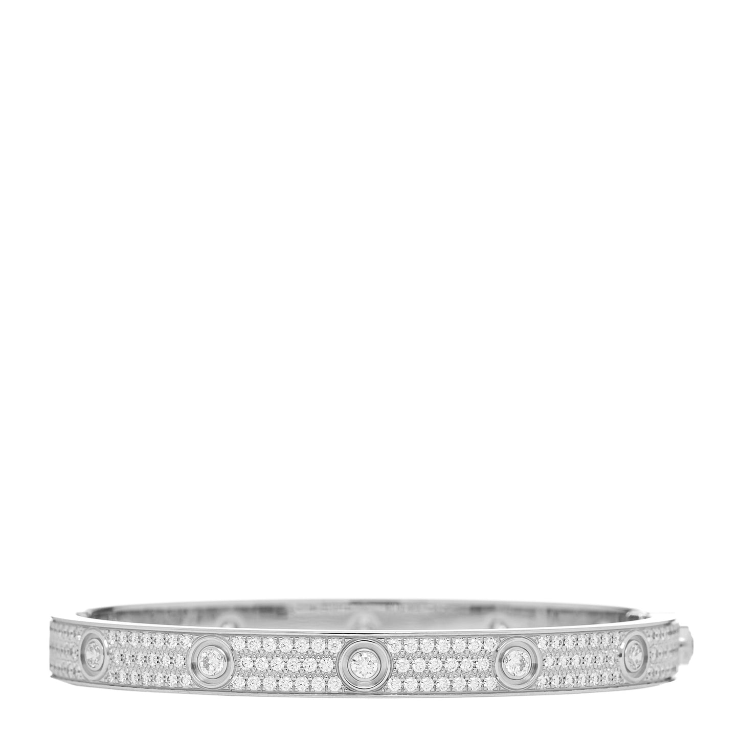 18K White Gold Diamond LOVE Paved Bracelet 18