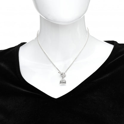 Hermes Sterling Silver Birkin Amulette Pendant Necklace 2 of 5