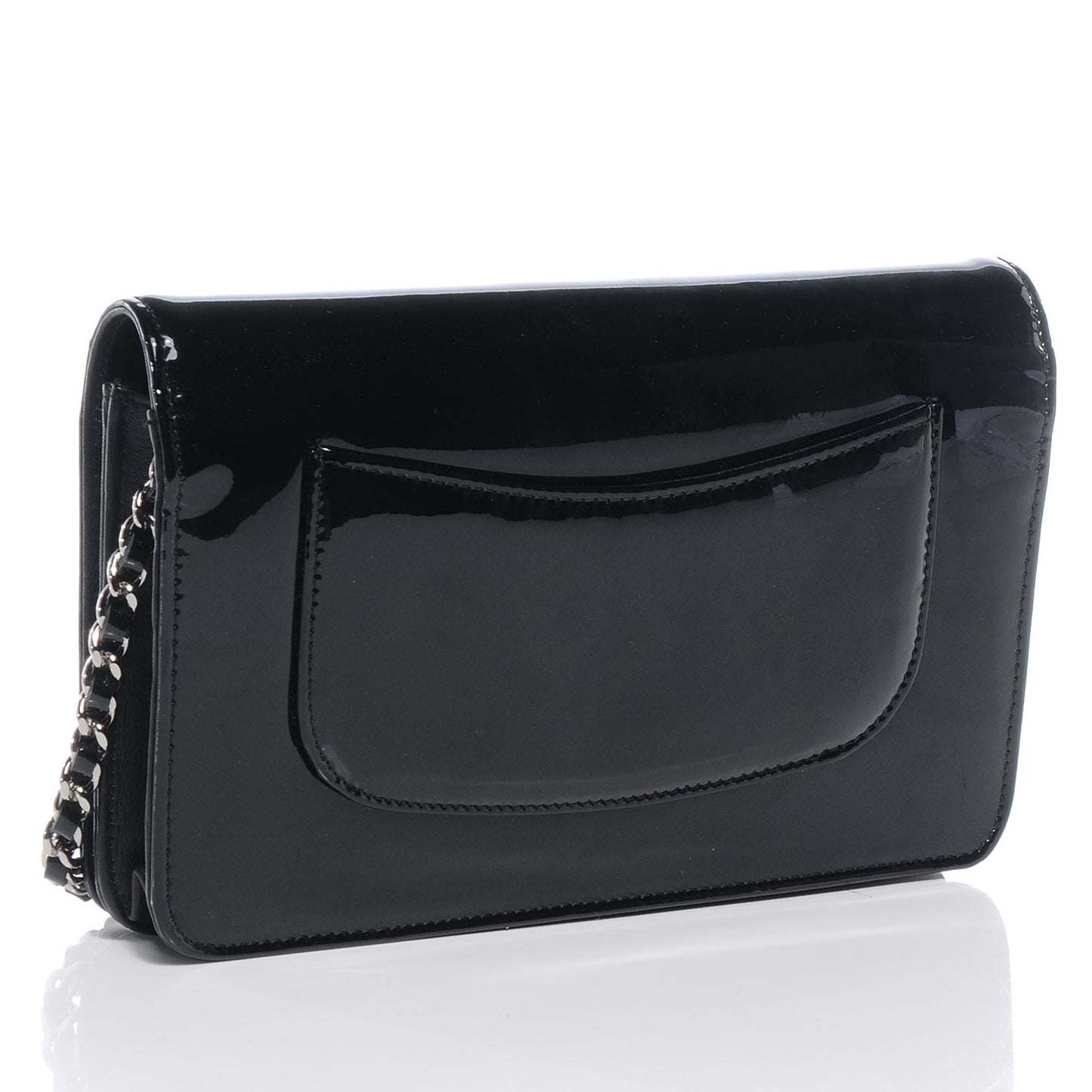 Patent Strass Wallet On Chain Black