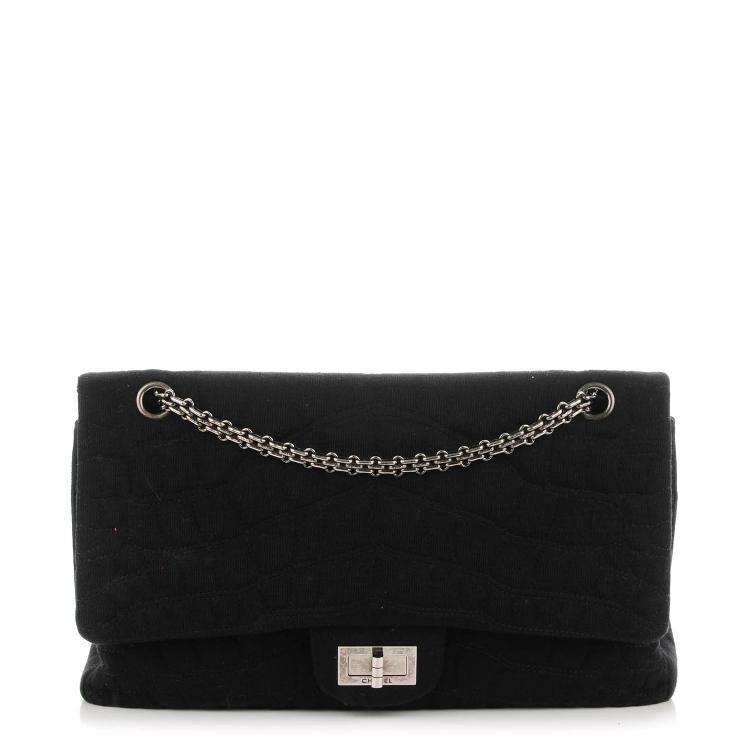 Chanel Jersey Coco's Croc 2.55 Reissue 227 Flap Black 1 of 10