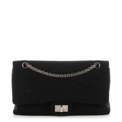 Chanel Jersey Coco's Croc 2.55 Reissue 227 Flap Black 1 of 10
