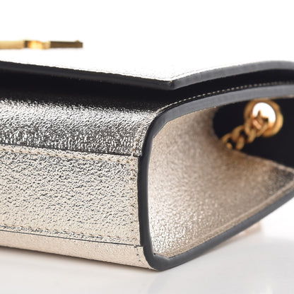 Saint Laurent Textured Metallic Calfskin Small Monogram Kate Satchel Gold 9 of 9