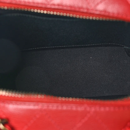 Chanel Shiny Calfskin Goatskin Quilted Small Coco Curve Vanity Red 5 of 10