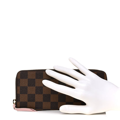 Louis Vuitton Damier Ebene Clemence Wallet Rose Ballerine 2 of 9