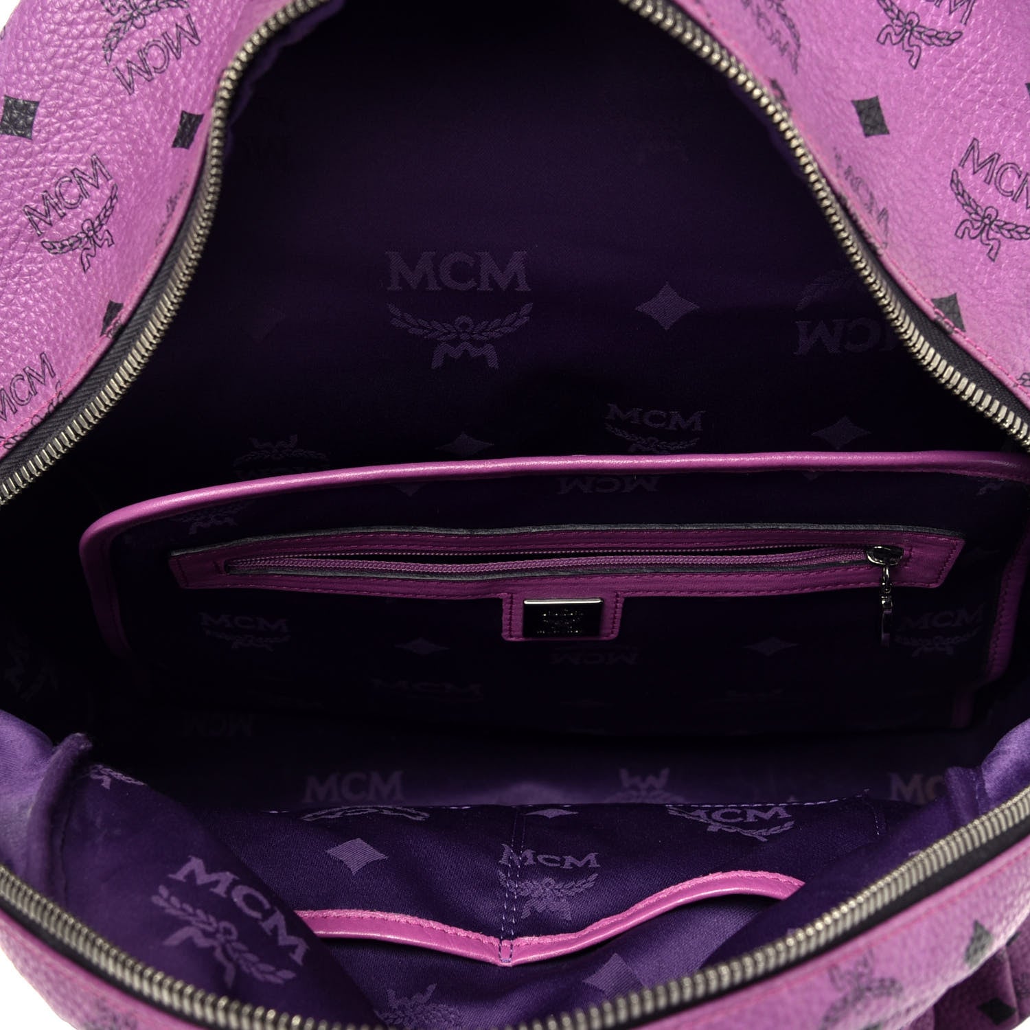 MCM Visetos Medium Sprinkle Stud Stark Backpack Purple 5 of 9