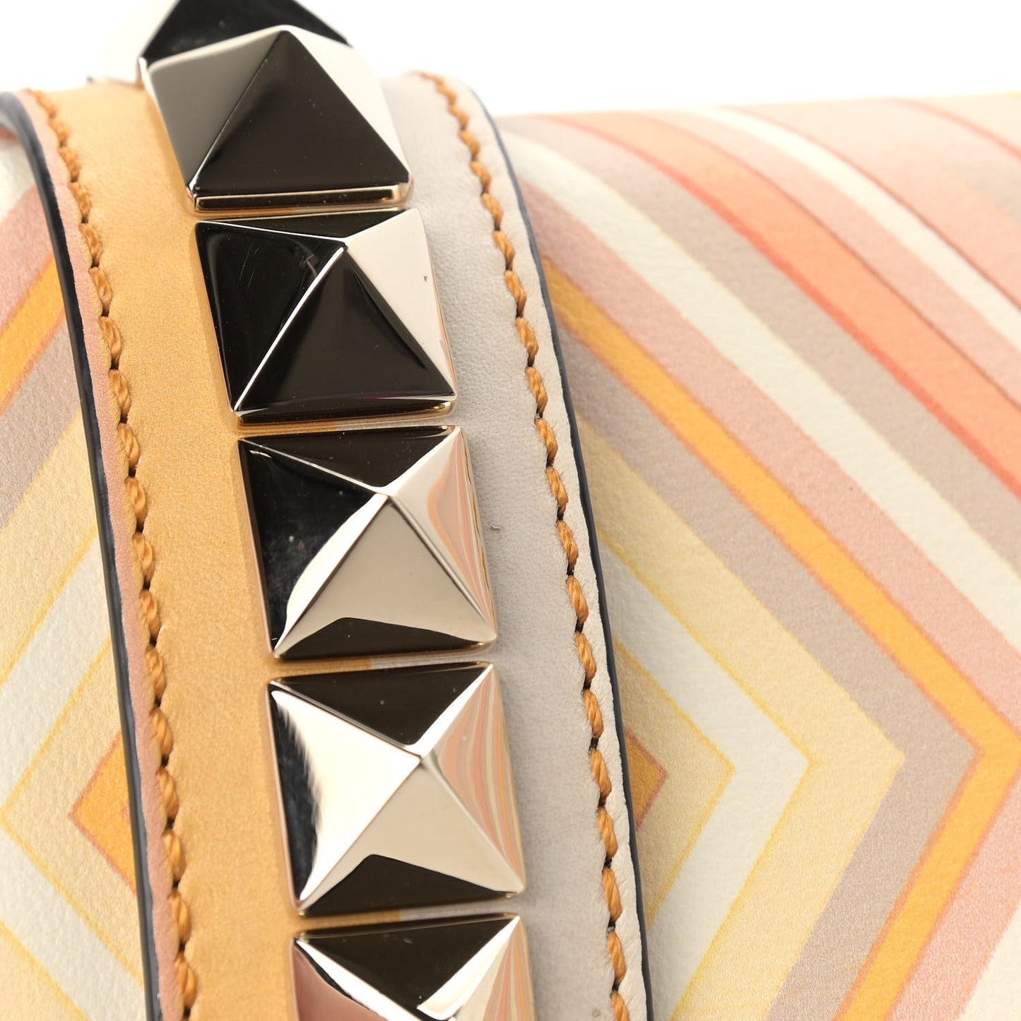 Vitello Native Couture 1975 Medium Glam Lock Rockstud Flap Mandarin Sorbet