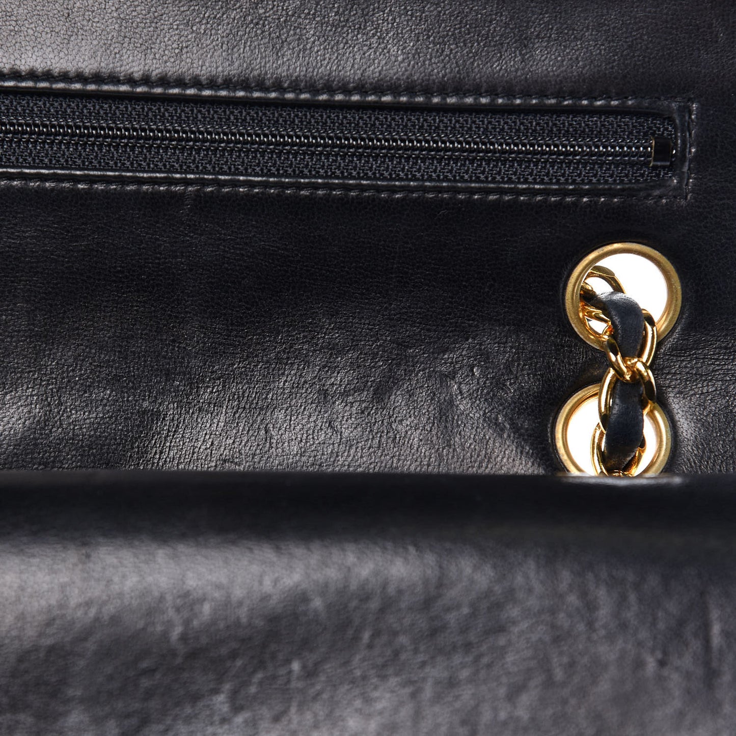 Lambskin Quilted Small Double Flap Black
