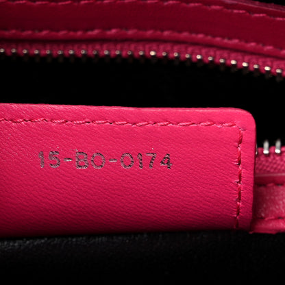 Christian Dior Lambskin Cannage Medium Tri-Color Lady Dior Fuchsia Anemone Black 7 of 16